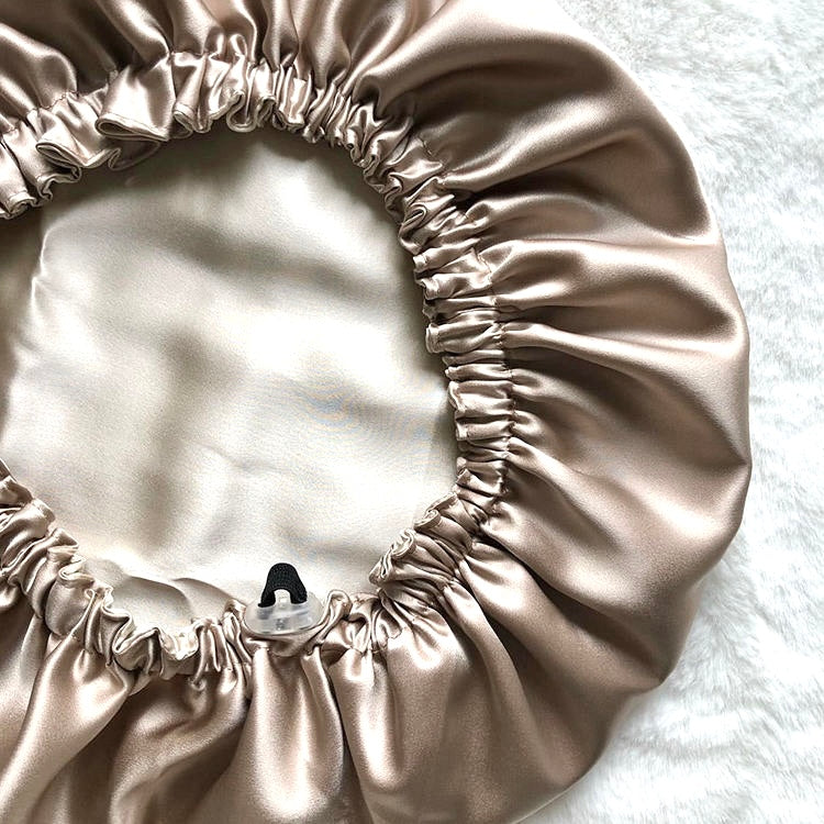 Adjustable Mulberry Silk Bonnet - Champagne