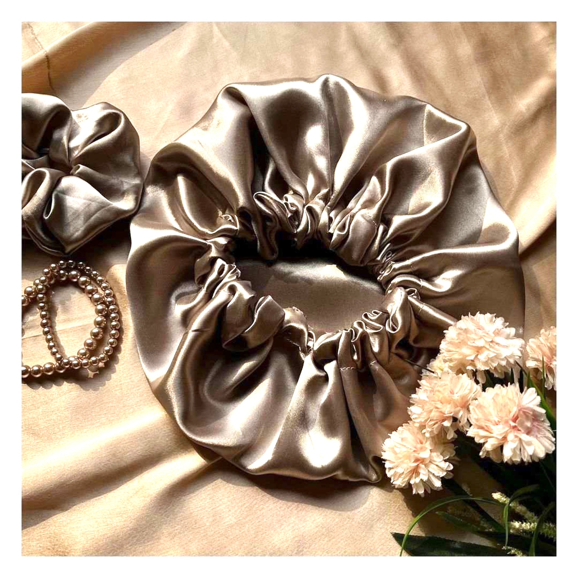 Adjustable Mulberry Silk Bonnet - Champagne